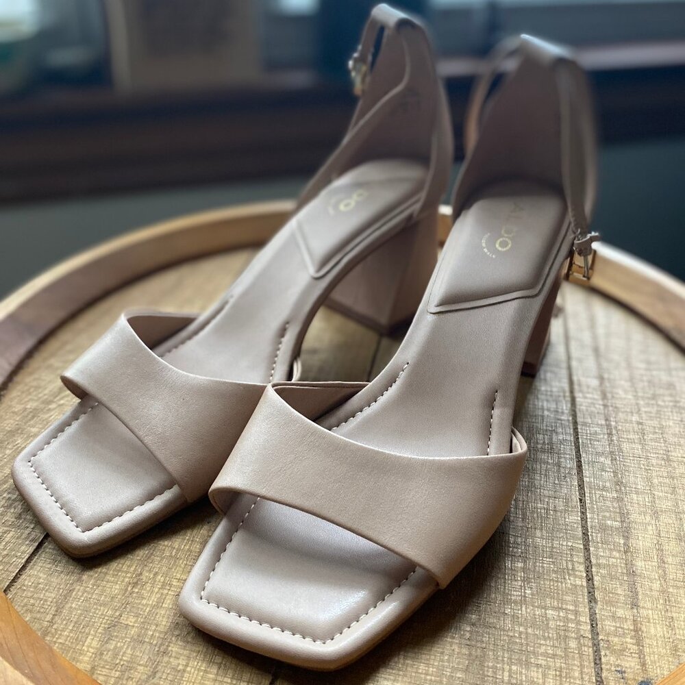 Aldo nude strappy heels size 10, perfect for a wedding